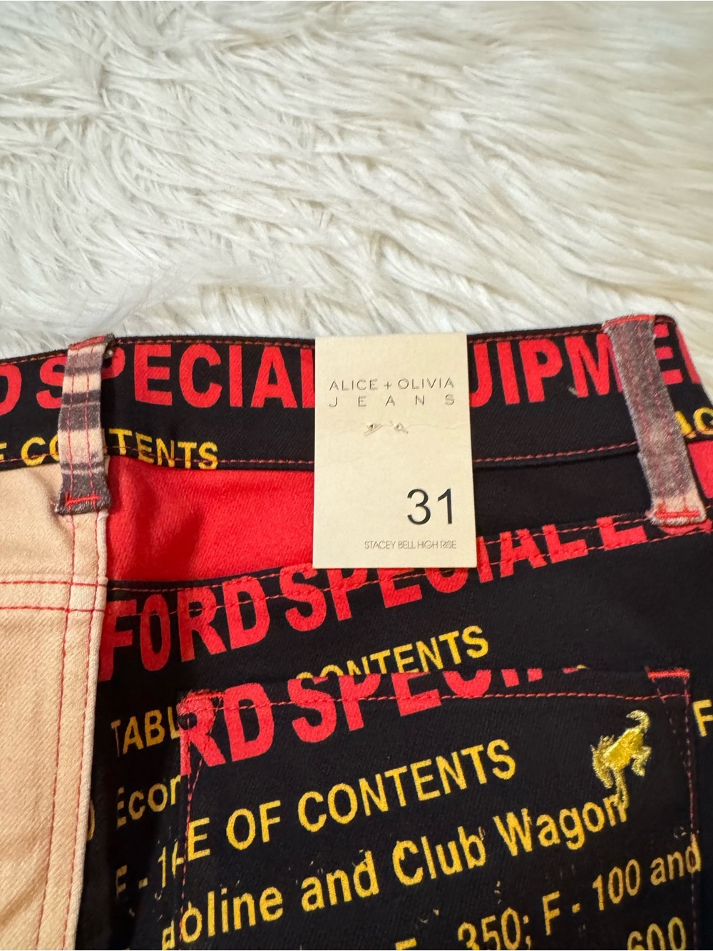 Alice + Olivia x Bronco New SB Bell Denim Jeans 66 Photographic Size 31 - Picture 6 of 6